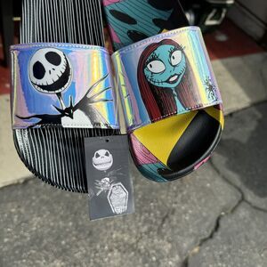 Disney The Nightmare Before Christmas Women 8 and 9 Sandals Jack & Sally Slides